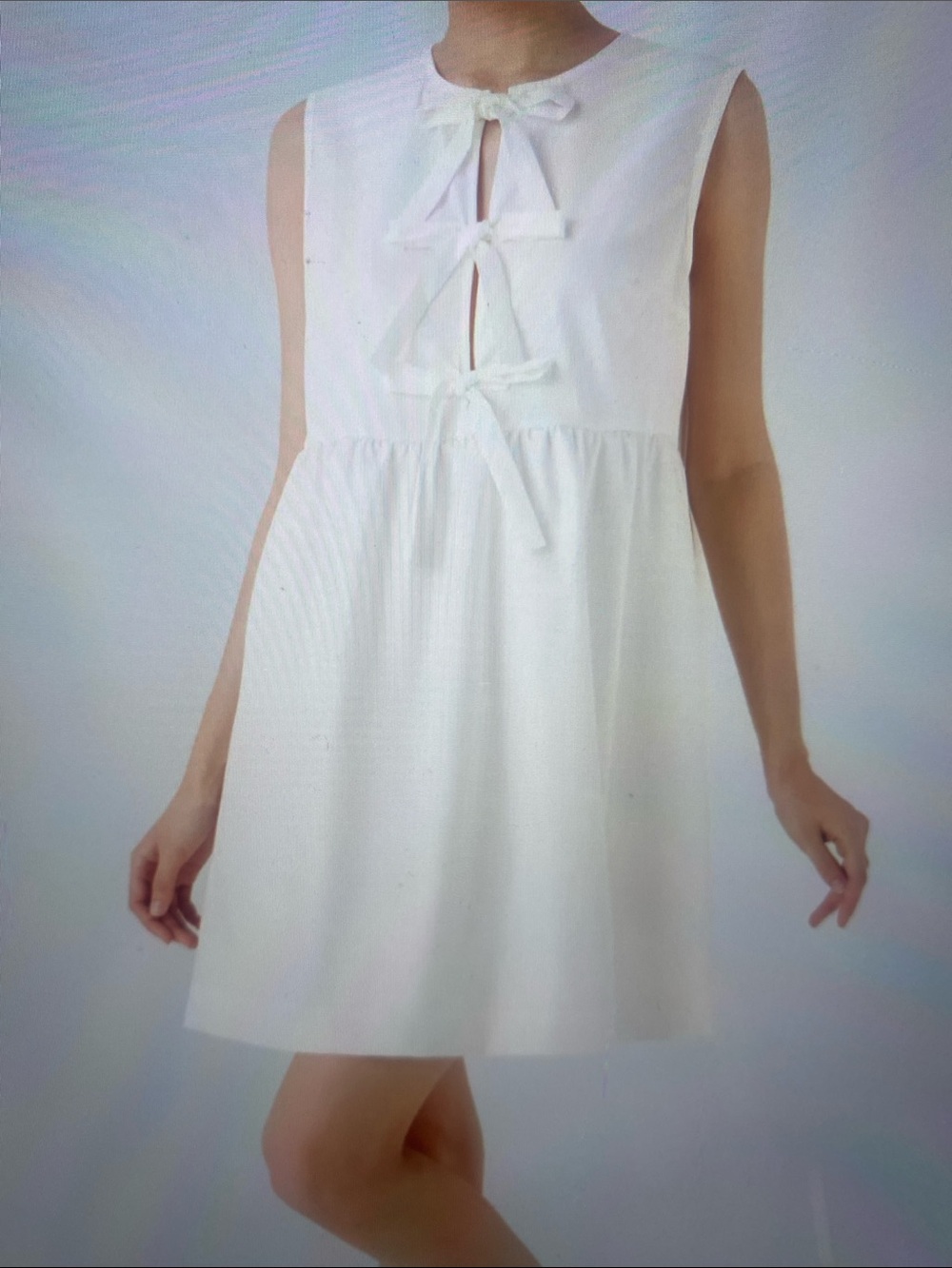 LARGE.  HALARA SLEEVELESS TIE FRONT MINI CASUAL DRESS